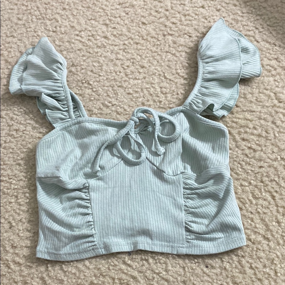Green stylish crop top